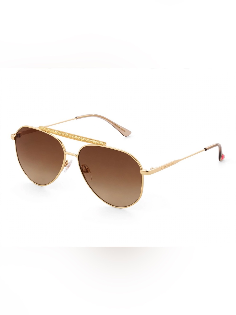 Betsey Johnson Gold Frame Sunglasses with Brown Gradient Lenses
